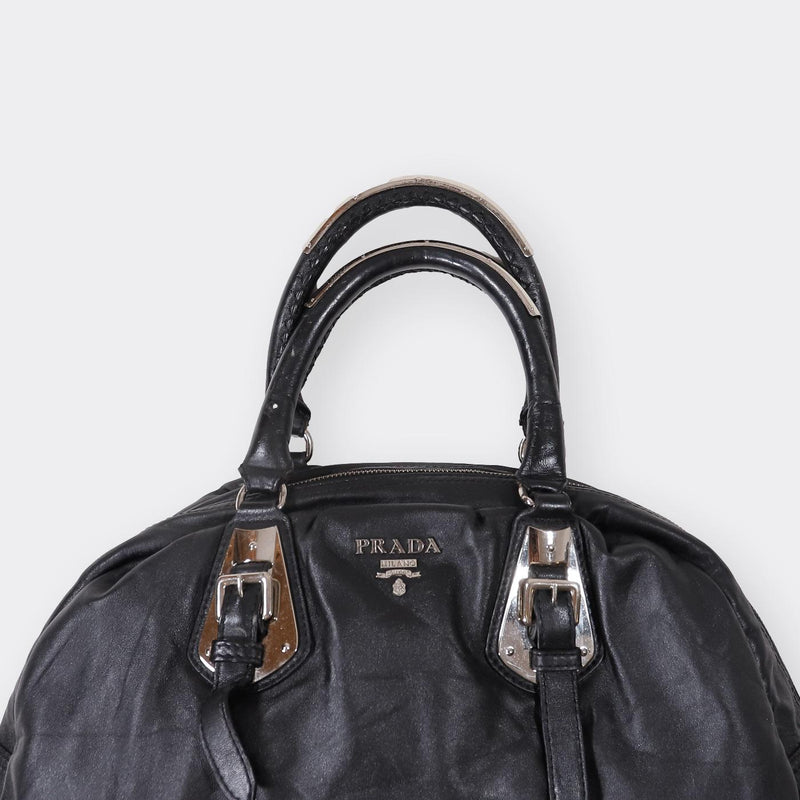Prada Vintage Red Leather Silver Push Lock Top Handle Mini Bag – Amarcord  Vintage Fashion